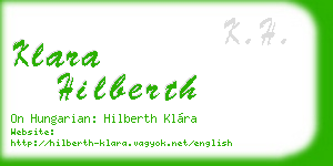 klara hilberth business card