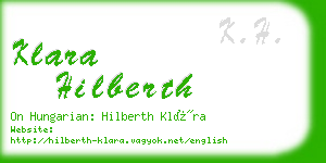 klara hilberth business card